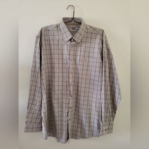 Cinch Button down long sleeve dress shirt size large cream